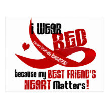 I Wear Red For My Best Friend's Heart 33 Post Card