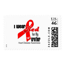 I Wear Red For My Brother Heart Disease Stamp