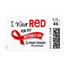 I Wear Red For My Brother-In-Law Heart Disease Postage