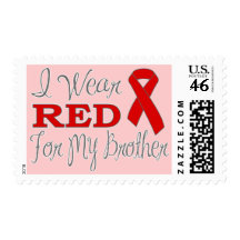 I Wear Red For My Brother (Red Ribbon) Stamps