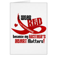 I Wear Red For My Brother's Heart 33 Greeting Card