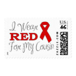 I Wear Red For My Cousin (Red Ribbon) Stamp