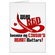 I Wear Red For My Cousin's Heart 33 Cards