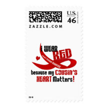 I Wear Red For My Cousin's Heart 33 Stamp