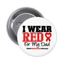 I Wear Red For My Dad Buttons
