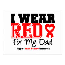 I Wear Red For My Dad Post Cards