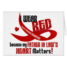 I Wear Red For My Father-In-Law's Heart 33 Greeting Card