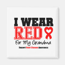 I Wear Red For My Grandma Refrigerator Magnet