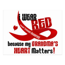 I Wear Red For My Grandma's Heart 33 Post Card