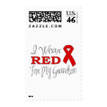 I Wear Red For My Grandson (Red Ribbon) postage
