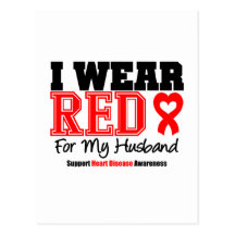 I Wear Red For My Husband Post Cards