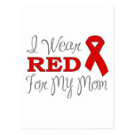 I Wear Red For My Mom (Red Ribbon) Postcard