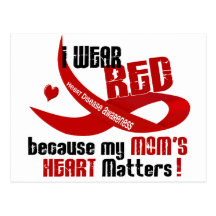 I Wear Red For My Mom 's Heart 33 Post Card