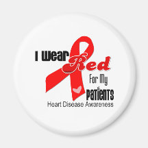 I Wear Red For My Patients Heart Disease Refrigerator Magnet
