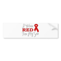 I Wear Red For My Son (Red Ribbon) Bumper Sticker