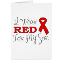 I Wear Red For My Son (Red Ribbon) Card