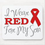I Wear Red For My Son (Red Ribbon) Mousepad