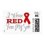 I Wear Red For My Son (Red Ribbon) postage