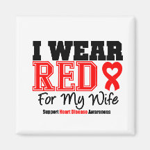 I Wear Red For My Wife Refrigerator Magnet