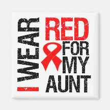 I Wear Red Ribbon For My Aunt Fridge Magnets
