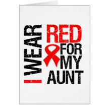 I Wear Red Ribbon For My Aunt Greeting Cards