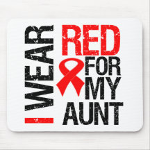 I Wear Red Ribbon For My Aunt Mouse Mat