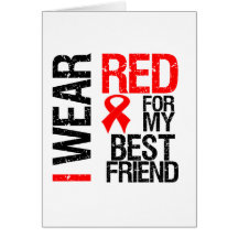 I Wear Red Ribbon For My Best Friend Card