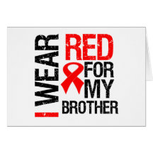 I Wear Red Ribbon For My Brother Greeting Cards