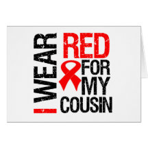 I Wear Red Ribbon For My Cousin Greeting Cards
