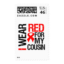 I Wear Red Ribbon For My Cousin Postage Stamp