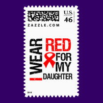 I Wear Red Ribbon For My Daughter stamps