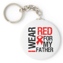 I Wear Red Ribbon For My Father Keychain