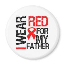 I Wear Red Ribbon For My Father Magnet