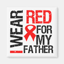 I Wear Red Ribbon For My Father Magnet
