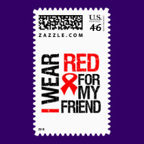 I Wear Red Ribbon For My Friend stamps