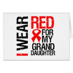 I Wear Red Ribbon For My Granddaughter Greeting Cards