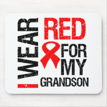 I Wear Red Ribbon For My Grandson Mouse Mat