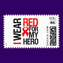 I Wear Red Ribbon For My Hero stamps