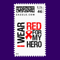 I Wear Red Ribbon For My Hero stamps