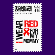 I Wear Red Ribbon For My Mommy stamps