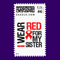I Wear Red Ribbon For My Sister stamps