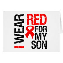 I Wear Red Ribbon For My Son Cards