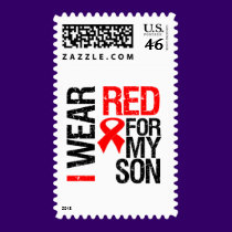 I Wear Red Ribbon For My Son stamps