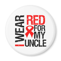 I Wear Red Ribbon For My Uncle Refrigerator Magnets