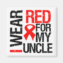 I Wear Red Ribbon For My Uncle Magnet