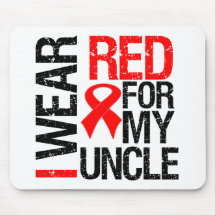 I Wear Red Ribbon For My Uncle Mouse Mats