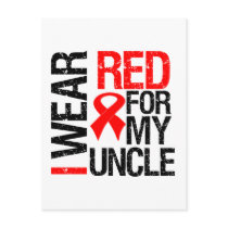 I Wear Red Ribbon For My Uncle Postcards
