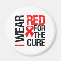 I Wear Red Ribbon For The Cure Fridge Magnet