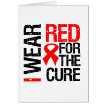 I Wear Red Ribbon For The Cure Greeting Cards