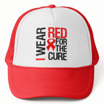 I Wear Red Ribbon For The Cure Mesh Hats